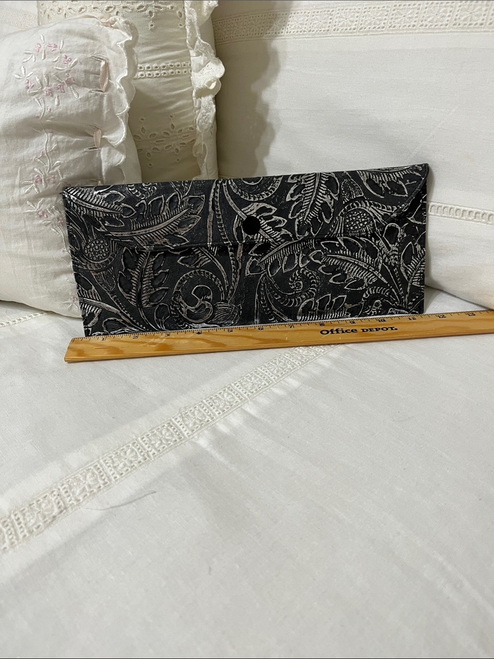 VivaBags of California Floral Embossed Fold-Over Clutch